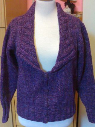 GIACCA VIOLA CON COLLO A SCIALLE