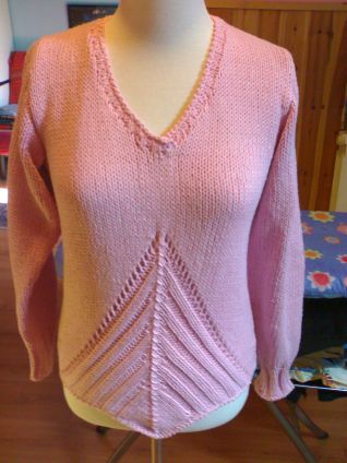 MAGLIONE ROSA MOTIVO A PUNTA