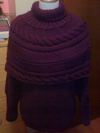 MAGLIONE VIOLA + MANTELLINA