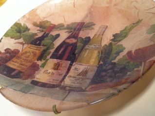 Piatto in decoupage dettaglio