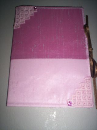 biglietto stoffa e hardanger