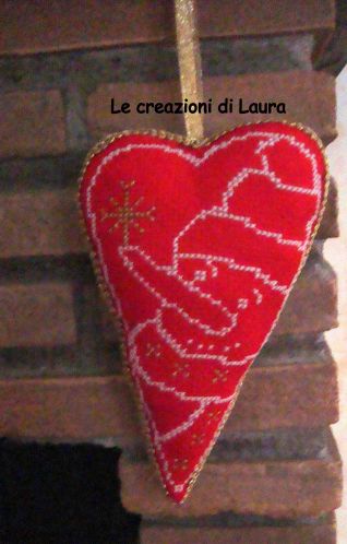 ADOBBO NATALE - CUORE CON PUPAZZO DI NEVE