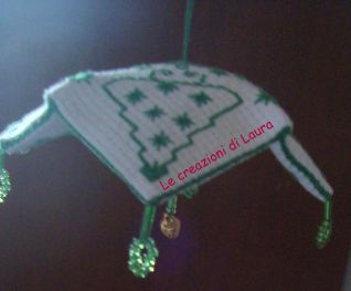 Adobbo natalizio punto croce - lanternina verde