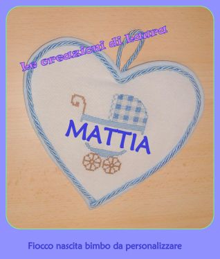 FIOCCO NASCITA BIMBO  a forma di cuore 