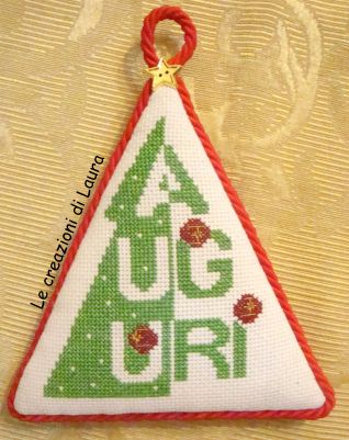 Natale addobbo pinkeep alberello auguri punto croce