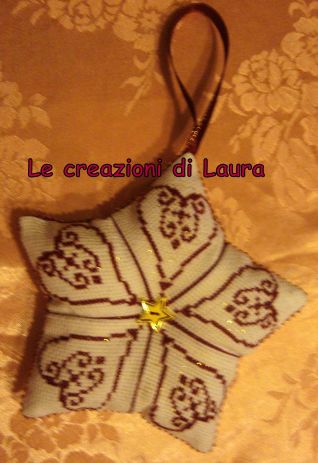 Natale addobbo stella punto croce