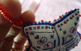 Natale addobbo stellina punto croce dettaglio