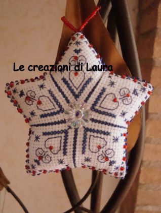 Natale addobbo stellina punto croce