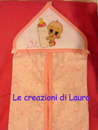 Porta pannolini punto croce Gaia