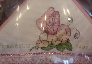 PORTA PANNOLINI ROSA CON INSERTO FARFALLA A PUNTO COCE