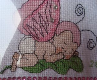 PORTA PANNOLINI ROSA CON RICAMO P.C. FARFALLA