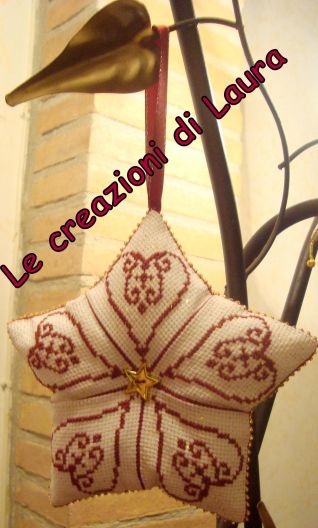 Stella punto croce Addobbo natalizio