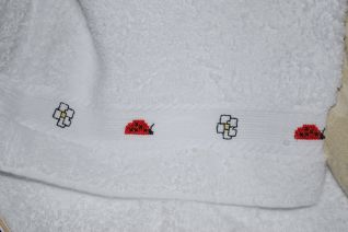 Cappuccio accappatoio margherite e coccinelle