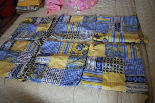 Cuscini cucina blu e gialli