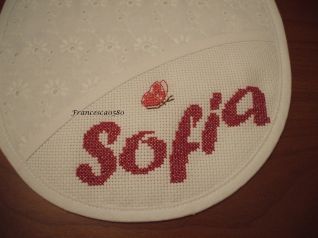 bavaglino Sofia con farfallina - particolare