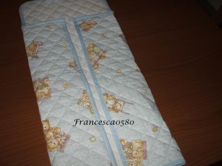 Fasciatoio da viaggio fantasia azzurra con orsetti