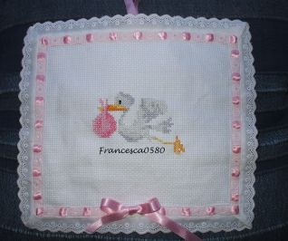 Fiocco nascita con cicogna per neonata - da finire