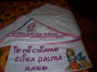 asciugamano e sacchetto winx