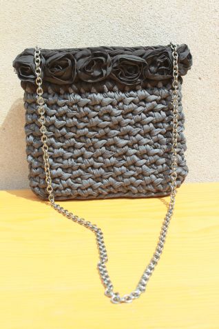 borsa con roselline foderata