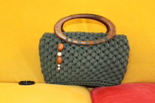 borsa verde uncinetto