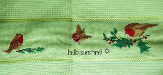 Asciugapiatti con pettirossi