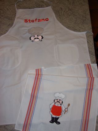 grembiule + asciugapiatti cuoco