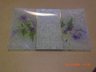 vassoio vetro decoupage