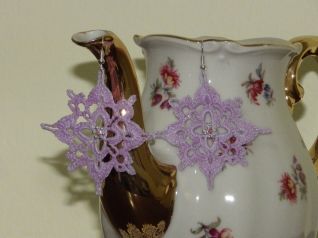 ORECCHINI LILLA QUADRATI