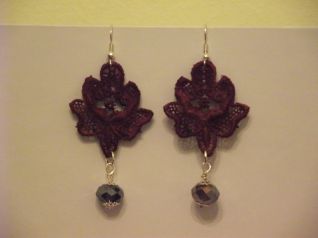 ORECCHINI MACRAME' VIOLA CON SWAROVSKI 