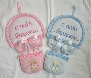 Fiocco  Mongolfiera per Ginevra e Samuele