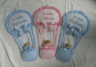 Fiocco Mongolfiera per Raffaele,Vittoria,Riccardo