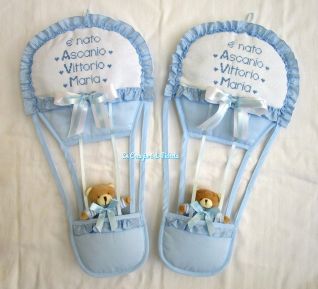 fiocco nascita mongolfiera per Ascanio V. M.