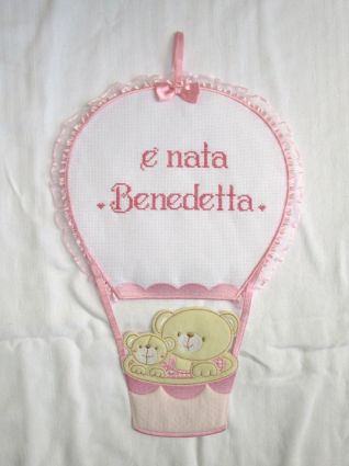 fiocco nascita mongolfiera per Benedetta