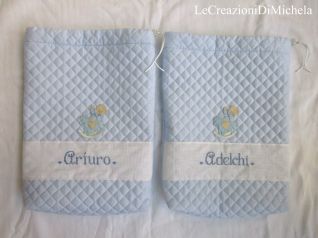 sacchetto nascita trapuntato per Arturo 
