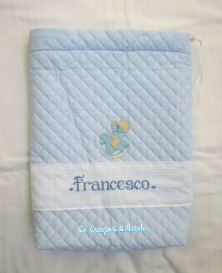 sacchetto trapuntato  personalizzato per Francesco