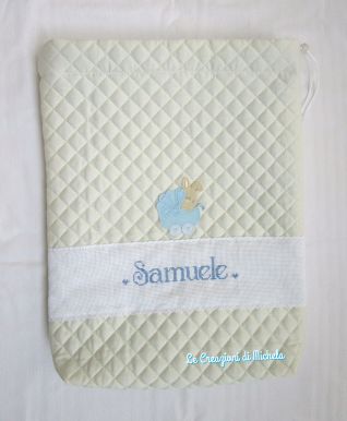 sacchetto trapuntato  personalizzato per Samuele