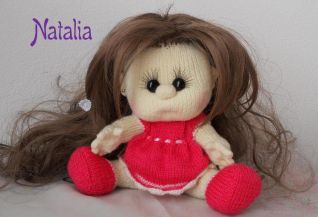Bambola a maglia - vestito e scarpine ai ferri