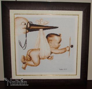 Cicogna con il bimbo