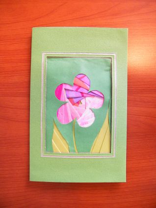 Biglietto iris folding fiore