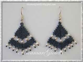 Parure metallic hematite e perle avorio_orecchini