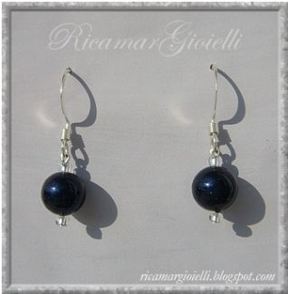 Perle glitterate_ orecchini blu