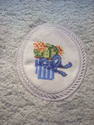 asciugamano con piantina grassa