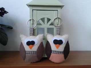 Gufetti portachiavi in feltro