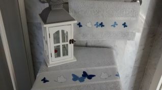 Set Asciugamani con farfalle blu