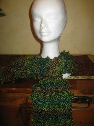 sciarpa verde marrone lana