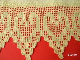 Asciugamano con cuori a filet 2