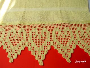 Asciugamano con cuori a filet