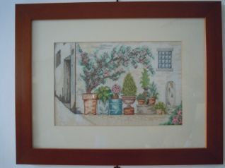 Parete di campagna fiorita