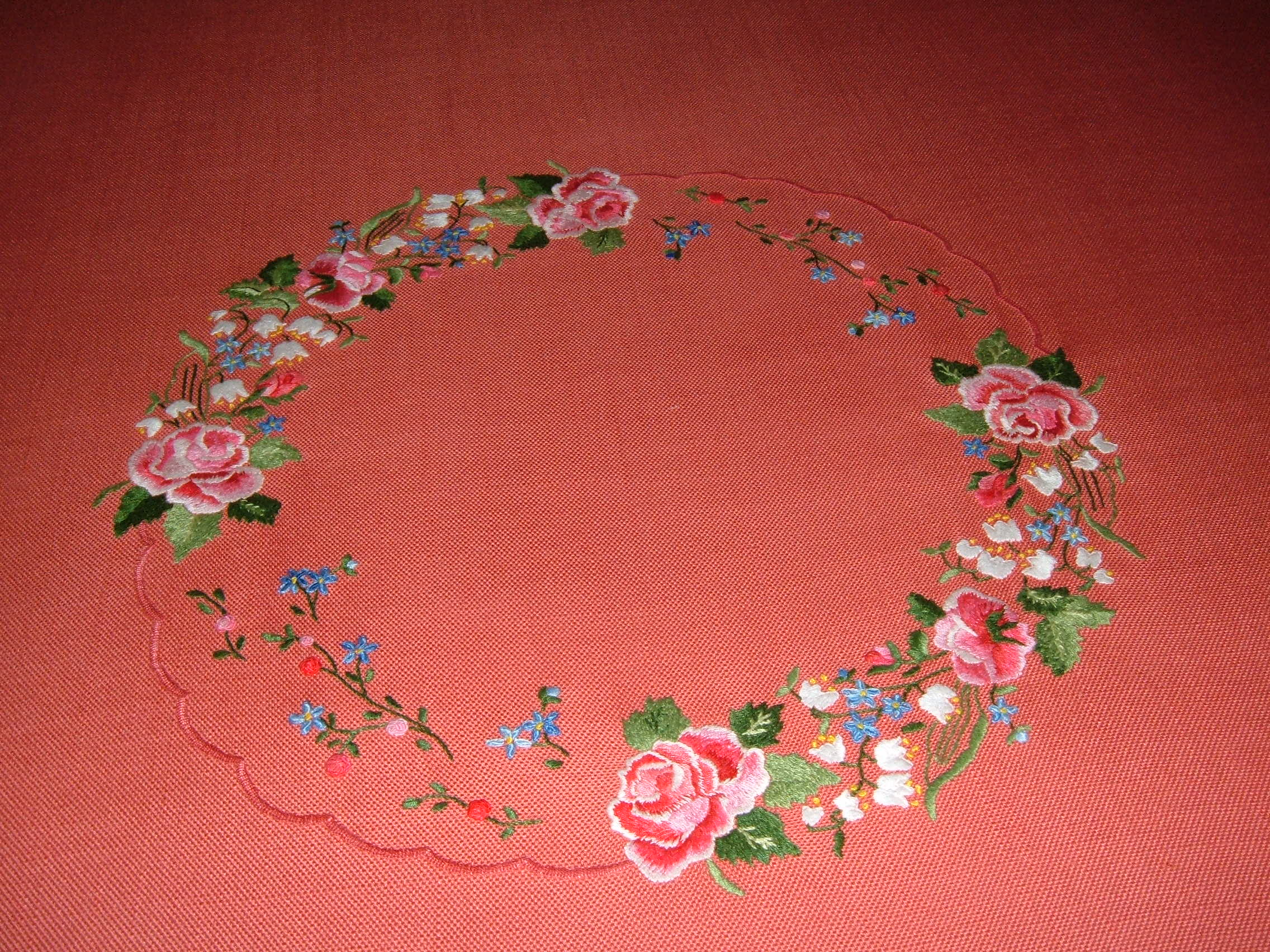 Emma Barclay Tovaglia Rotonda In Damasco Rosa - 100% Poliestere, Diametro 178 Cm, Stile Vintage