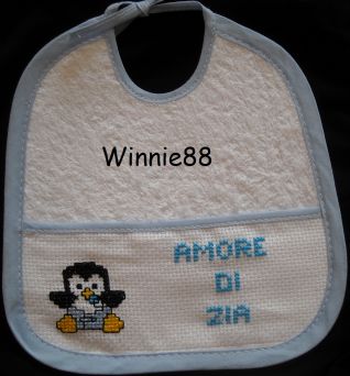 Bavaglino con pinguino - Amore di zia